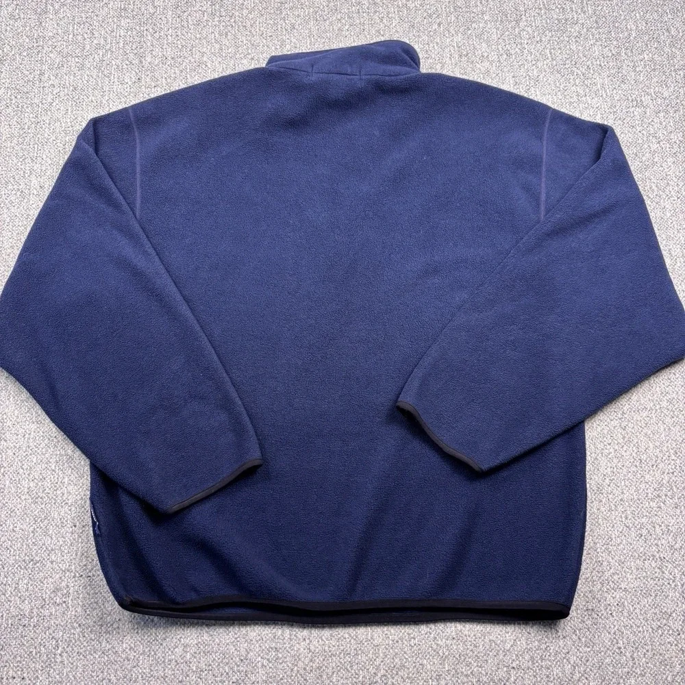 Nautica Competition VTG Mens L‎ 1/4 Zip Fleece Jacket Navy Blue Spellout 1990s